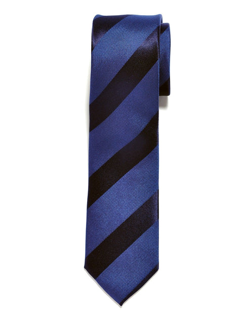 Navy Blue Repp Stripe Silk Tie