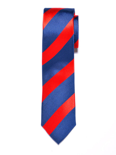 Navy Blue and Red Repp Stripe Silk Tie
