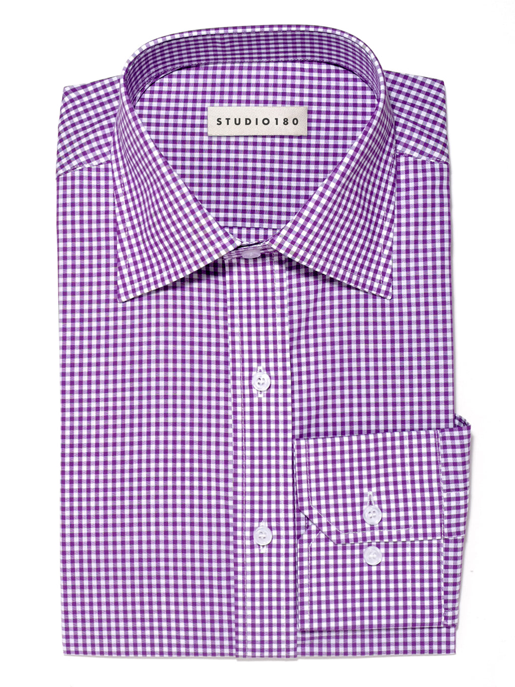 Purple Gingham Dress Shirt
