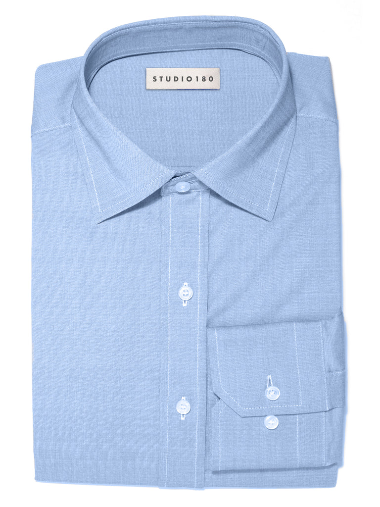 Slate Blue Cotton Oxford Dress Shirt