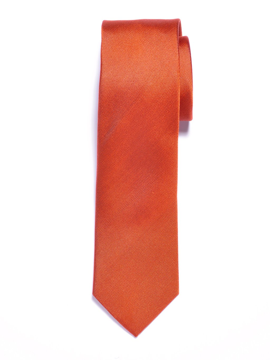 Solid Orange Silk Tie
