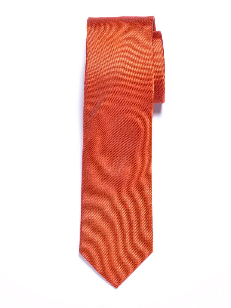 Solid Orange Silk Tie